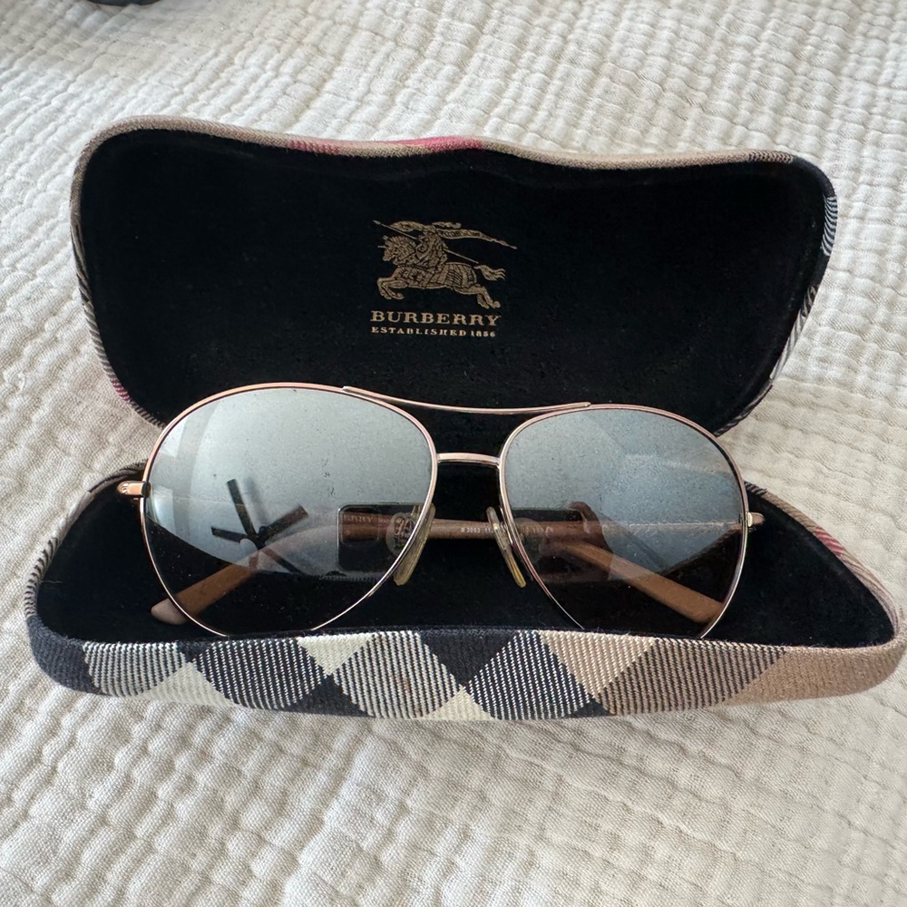 Burberry Rose Gold Aviator Sunglasses
